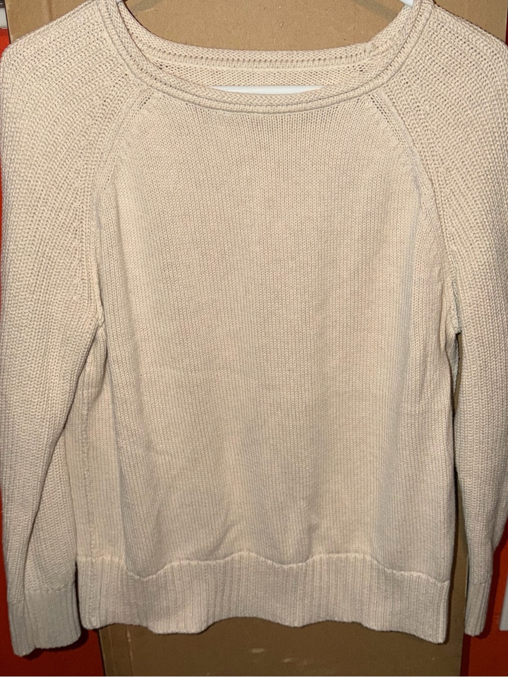 Aerie Knit Women’s Boatneck Sweater in Light Beige
